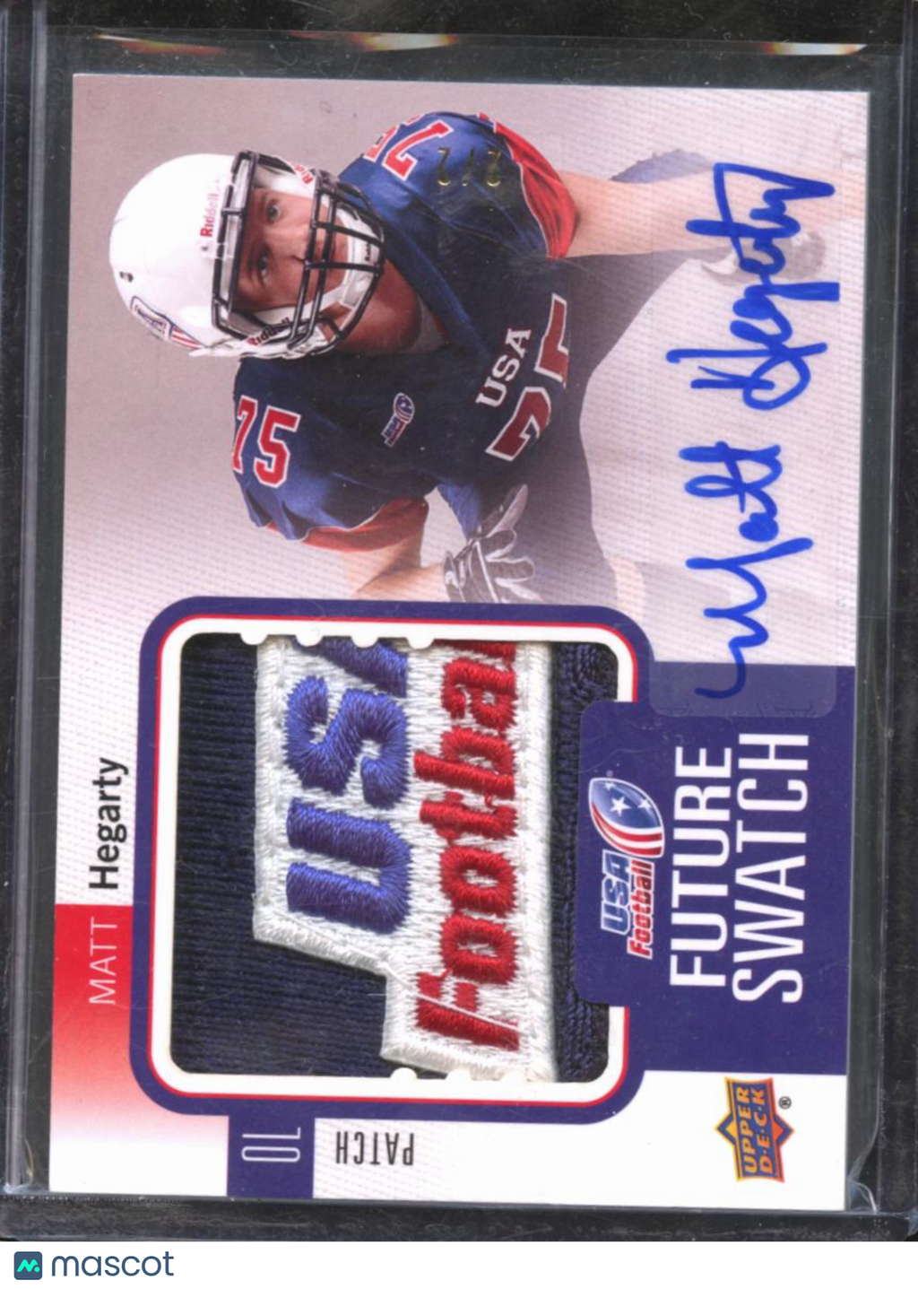 Matt Hegarty 2012 Upper Deck Auto Autograph Game Worn LOGO Patch 2/2 USA