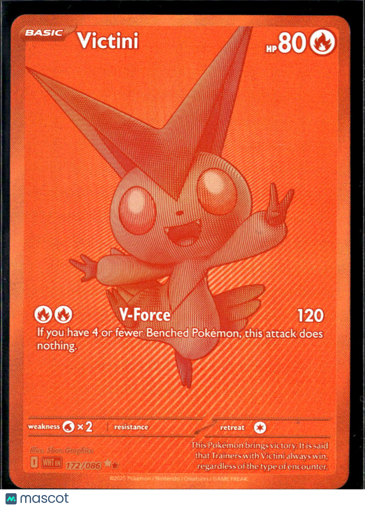 Victini 2025 Scarlet & Violet White Flare Etched Secret Rare HR #172/86