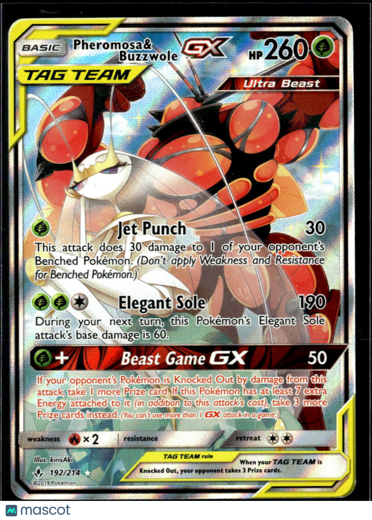Pheromosa & Buzzwole GX 2019 Unbroken Bonds Holo Rare #192/214