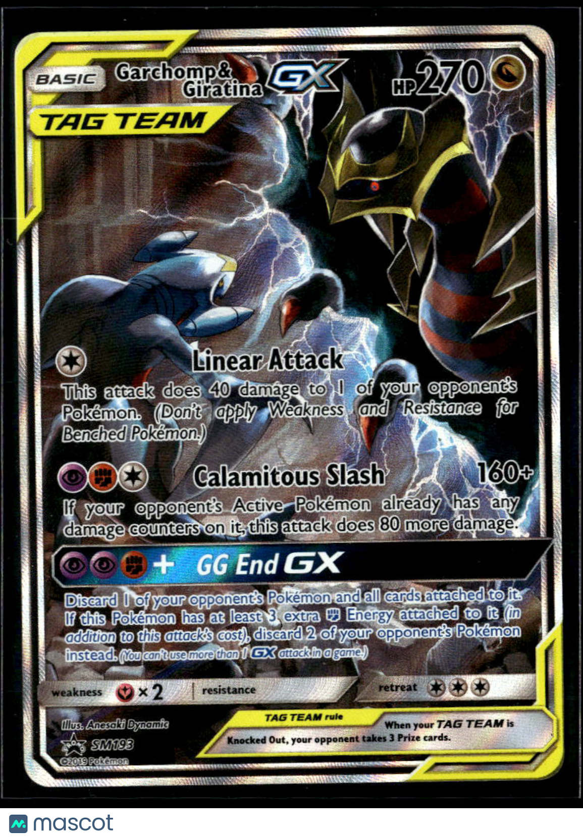 Garchomp & Giratina GX 2019 Unified Minds Holo Black Star Promo #SM193