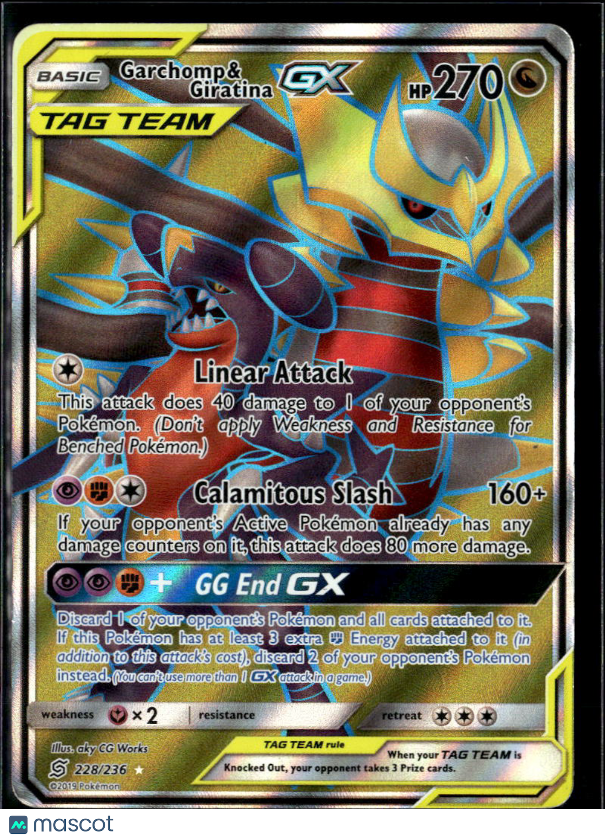 Garchomp & Giratina GX 2019 Unified Minds Holo Rare FA #228/236