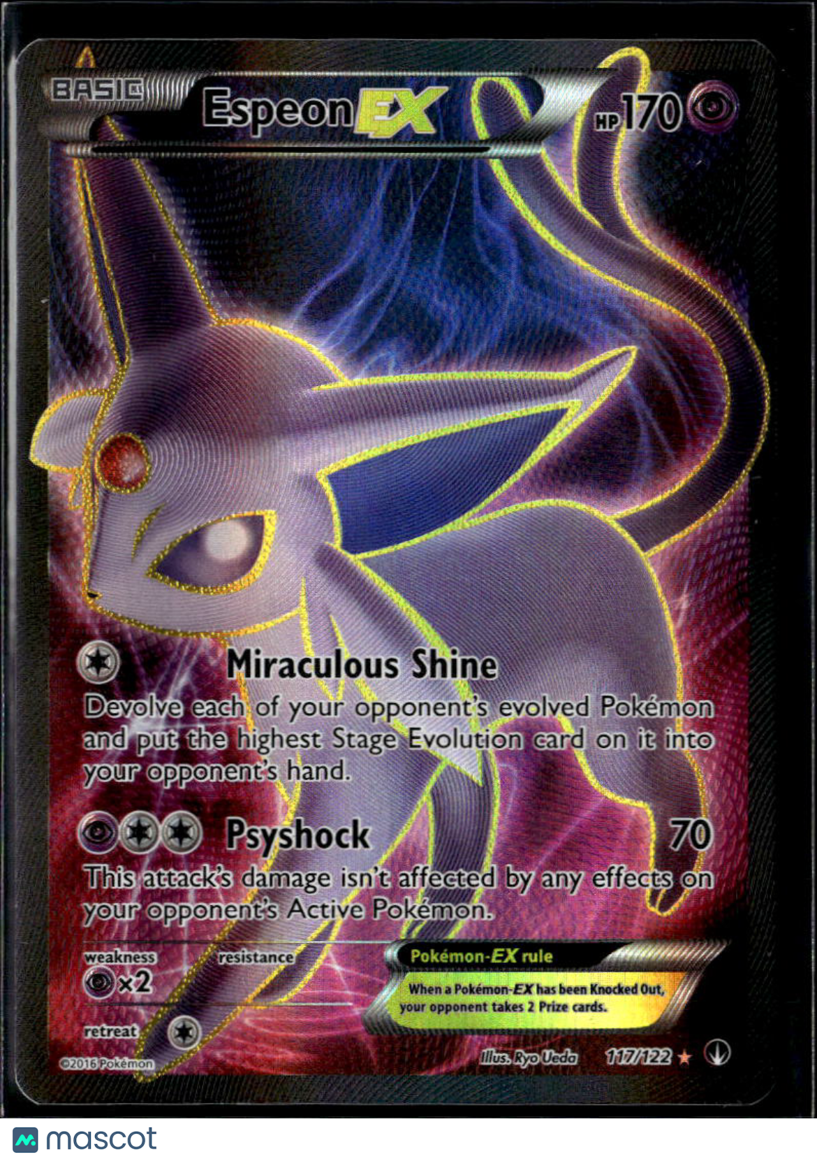 Espeon EX 2016 BREAKpoint Holo Ultra Rare FA #117/122