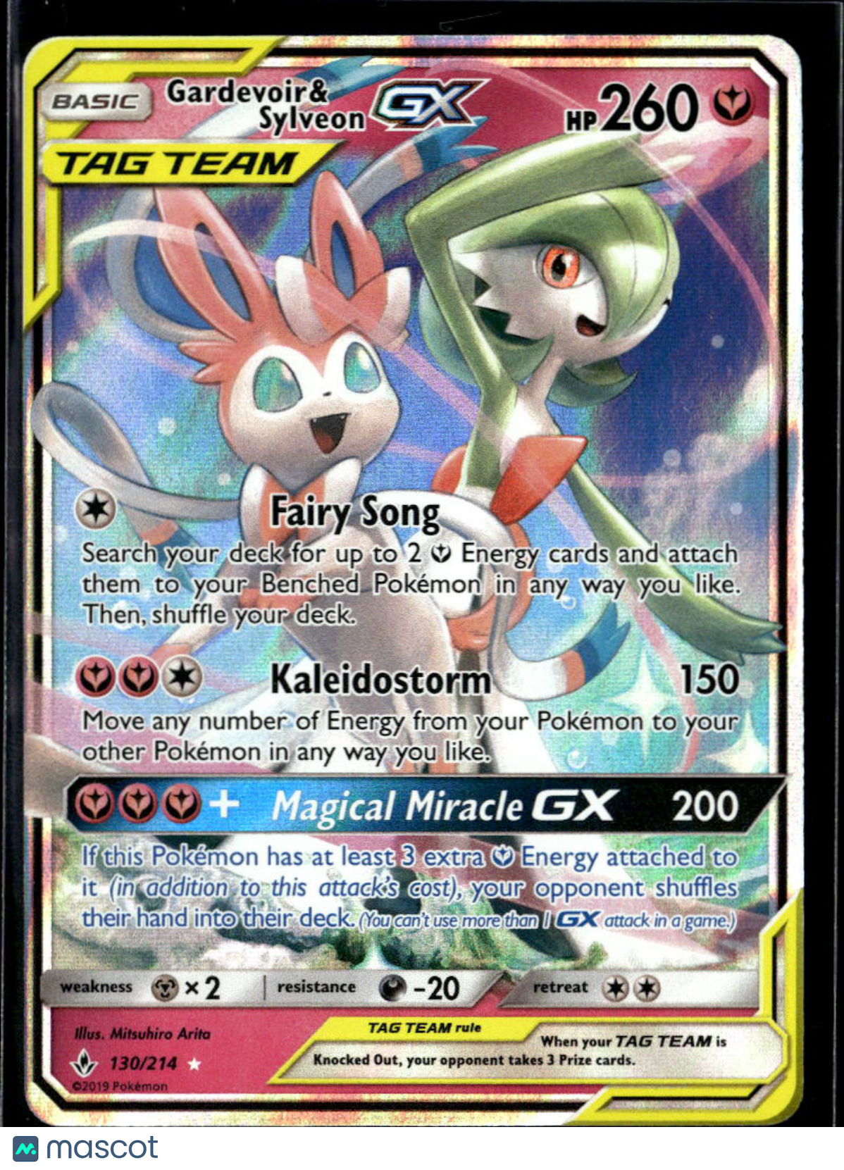 Gardevoir & Sylveon GX 2019 Unbroken Bonds Holo Rare #130/214