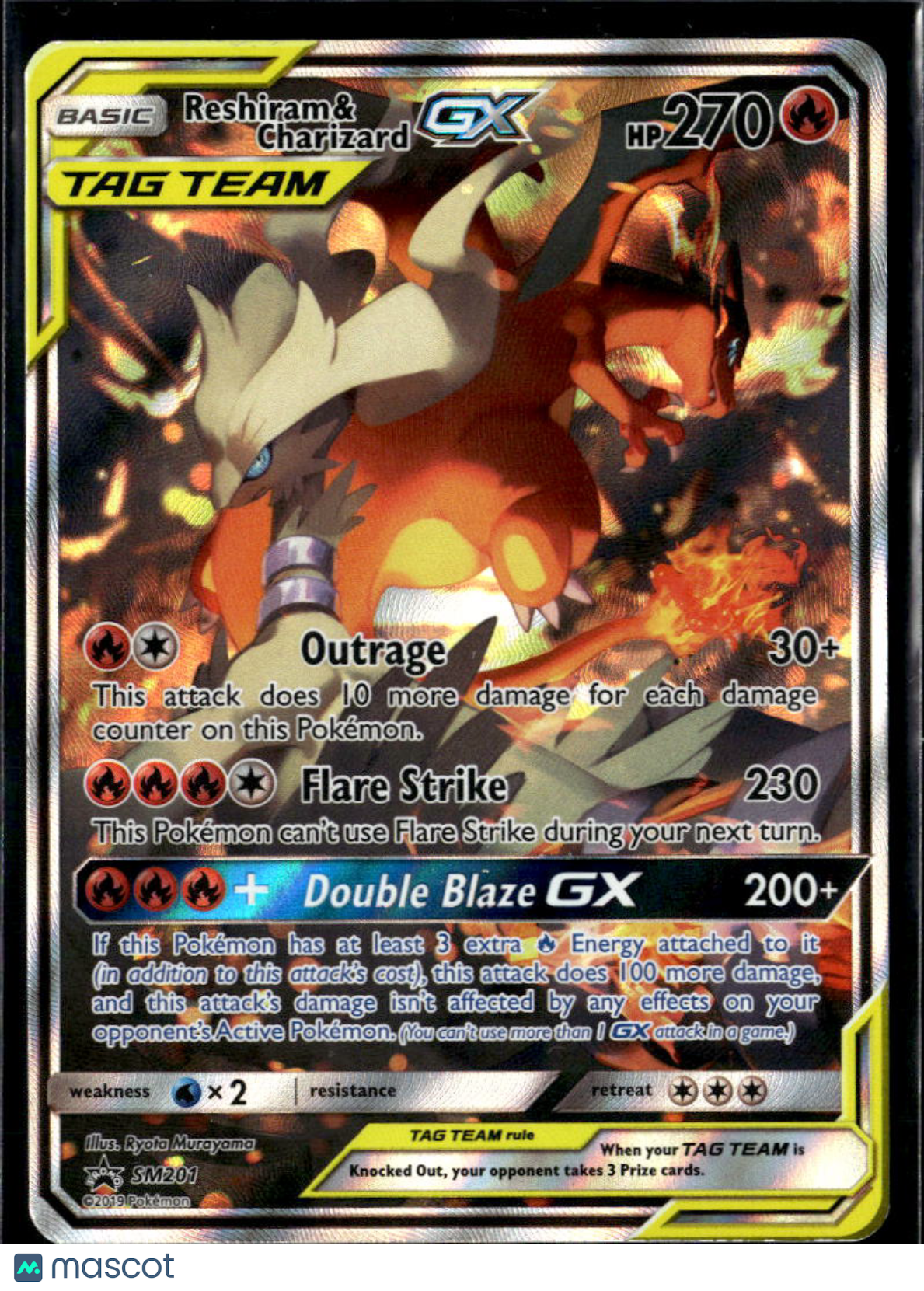 Reshiram & Charizard GX 2019 Unbroken Bonds Holo Black Star Promo #SM201