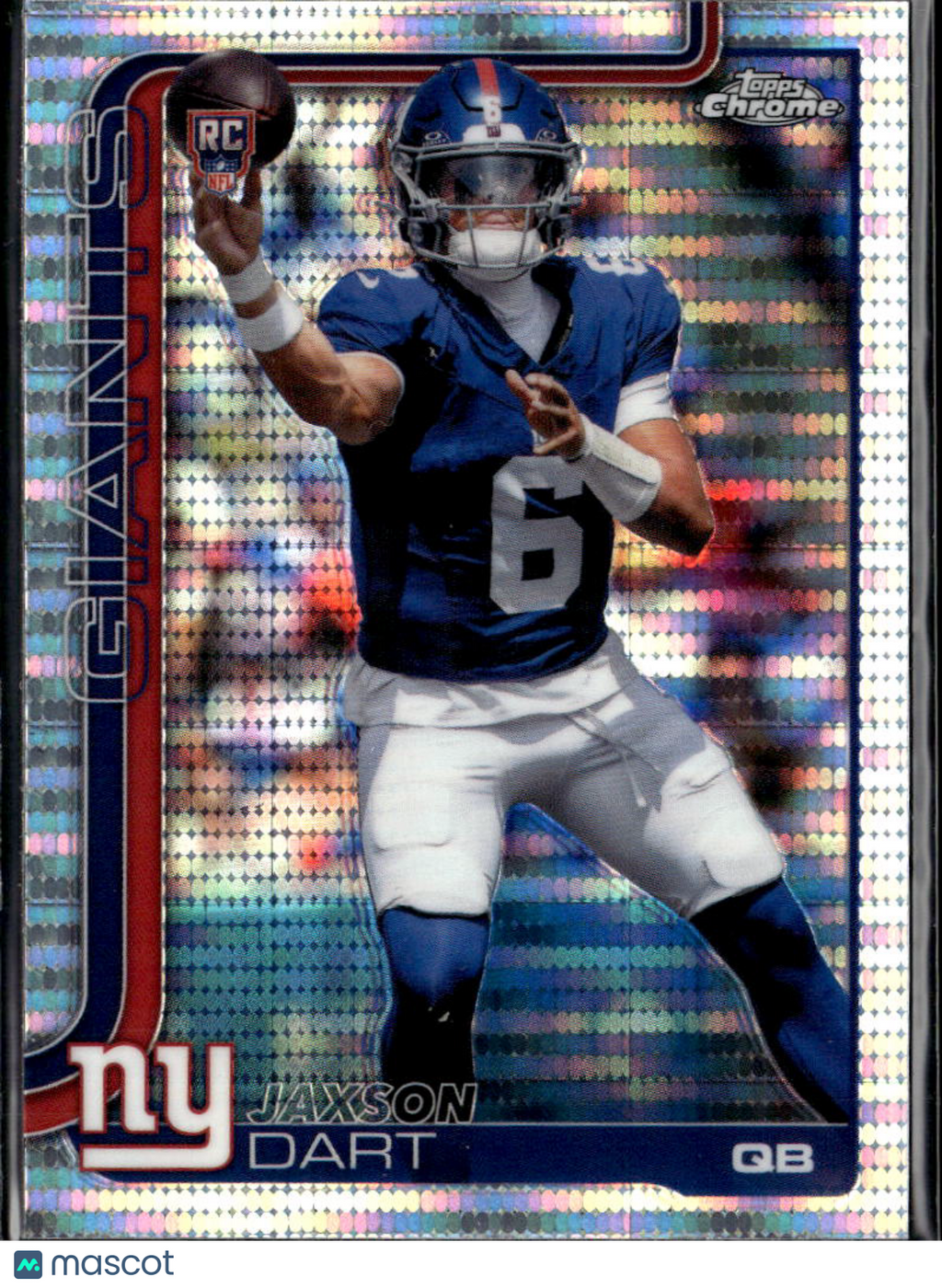 Jaxson Dart 2025 Topps Chrome Pulsar Refractor Rookie RC New York Giants