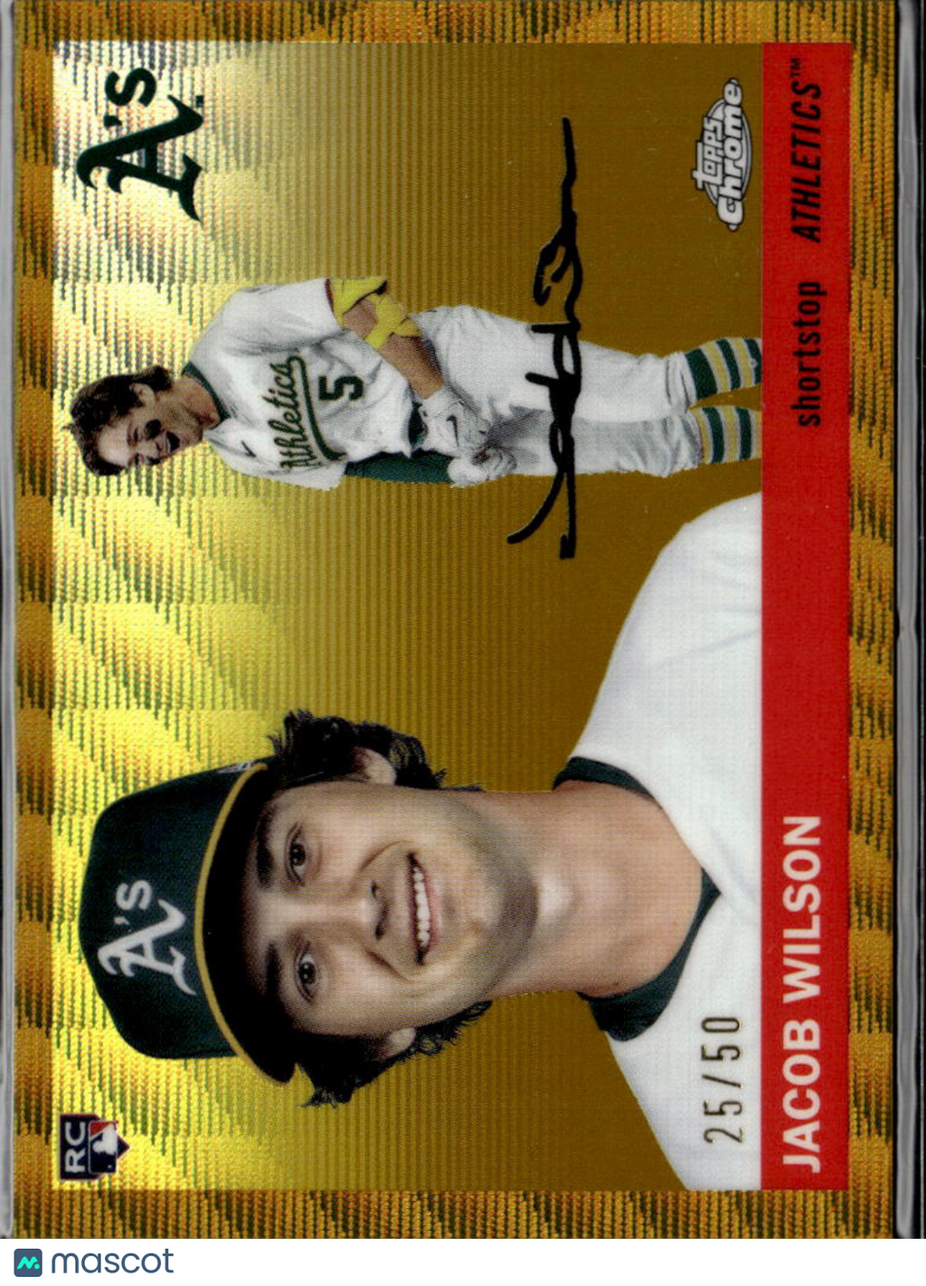 Jacob Wilson 2025 Topps Chrome RC Gold /50 Oakland Athletics