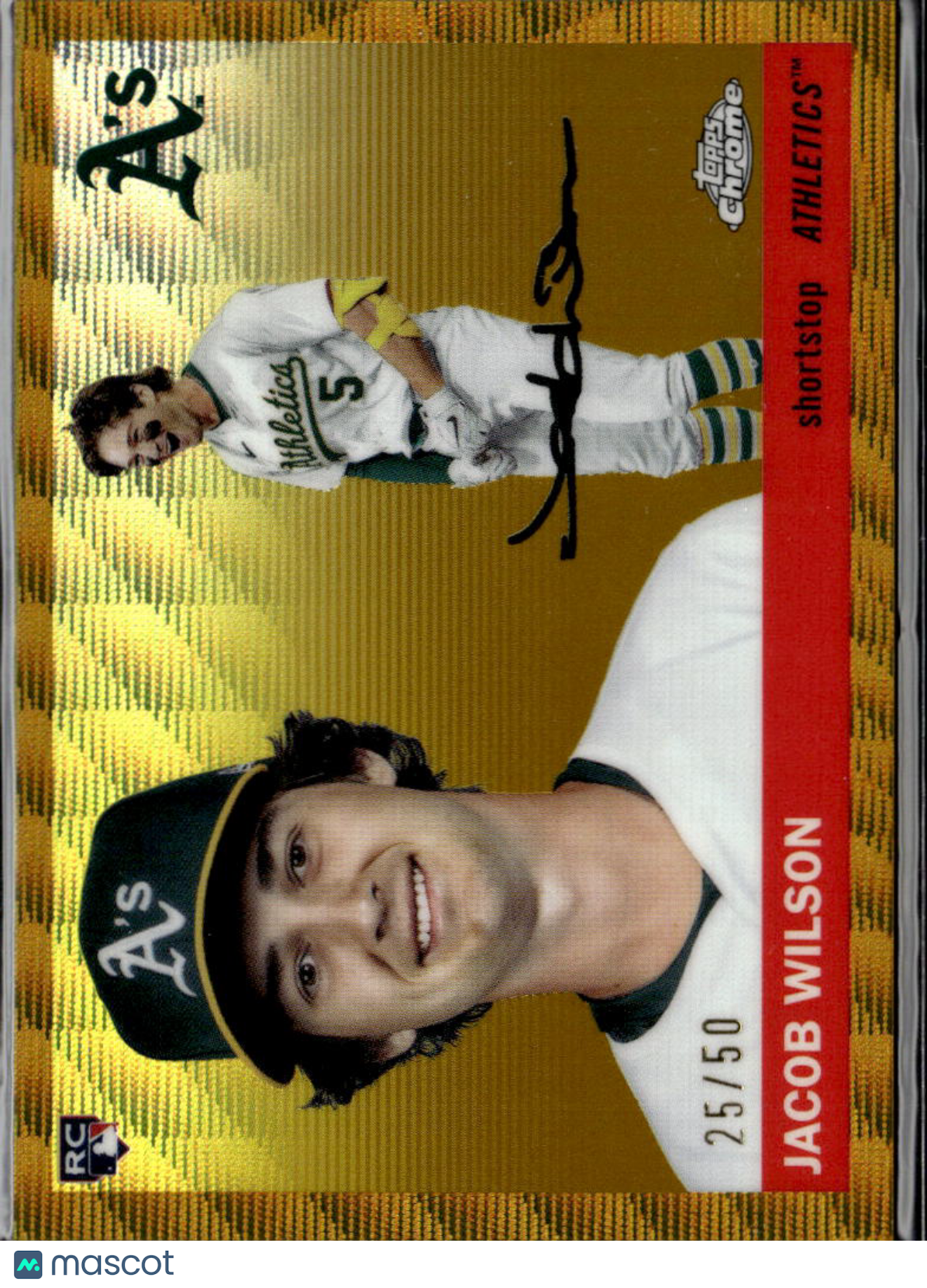 Jacob Wilson 2025 Topps Chrome RC Gold /50 Oakland Athletics