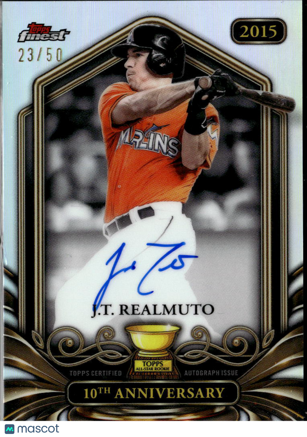 J.T. Realmuto 2026 Topps Finest Auto Autograph 23/50 Miami Marlins