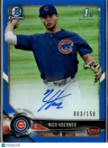Nico Hoerner 2018 Bowman Chrome 1st Auto Autograph Blue 83/150 Chicago Cubs