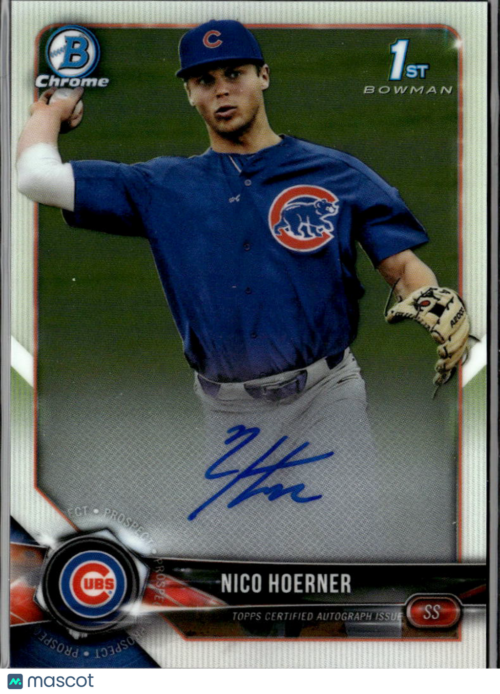 Nico Hoerner 2018 Bowman Chrome 1st Auto Autograph Chicago Cubs