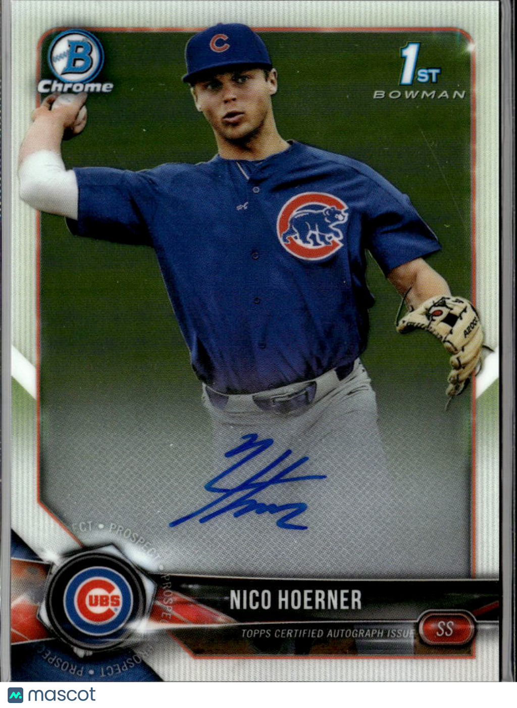 Nico Hoerner 2018 Bowman Chrome 1st Auto Autograph Chicago Cubs