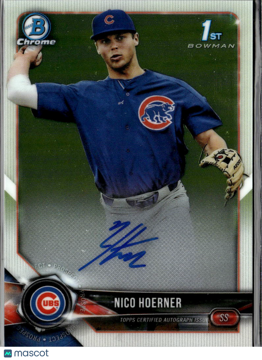 Nico Hoerner 2018 Bowman Chrome 1st Auto Autograph Chicago Cubs