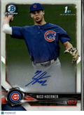 Nico Hoerner 2018 Bowman Chrome 1st Auto Autograph Chicago Cubs