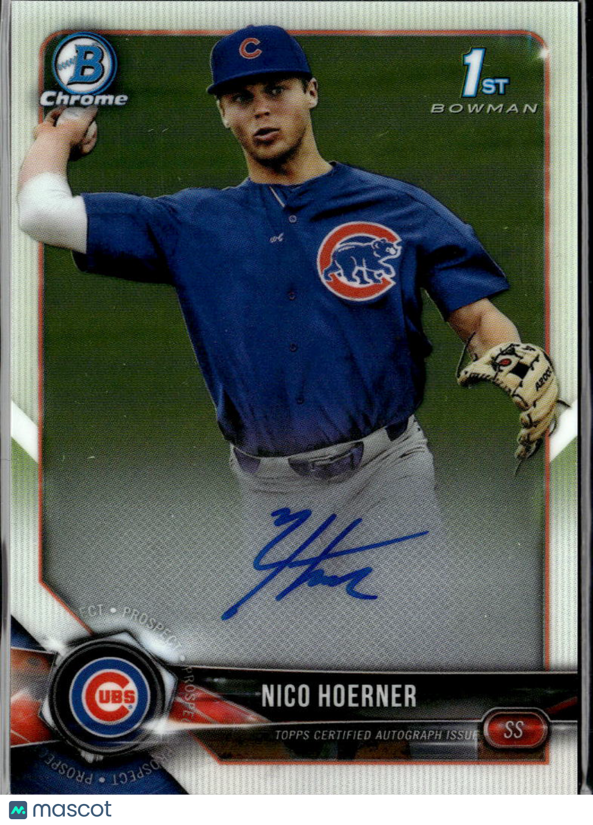 Nico Hoerner 2018 Bowman Chrome 1st Auto Autograph Chicago Cubs