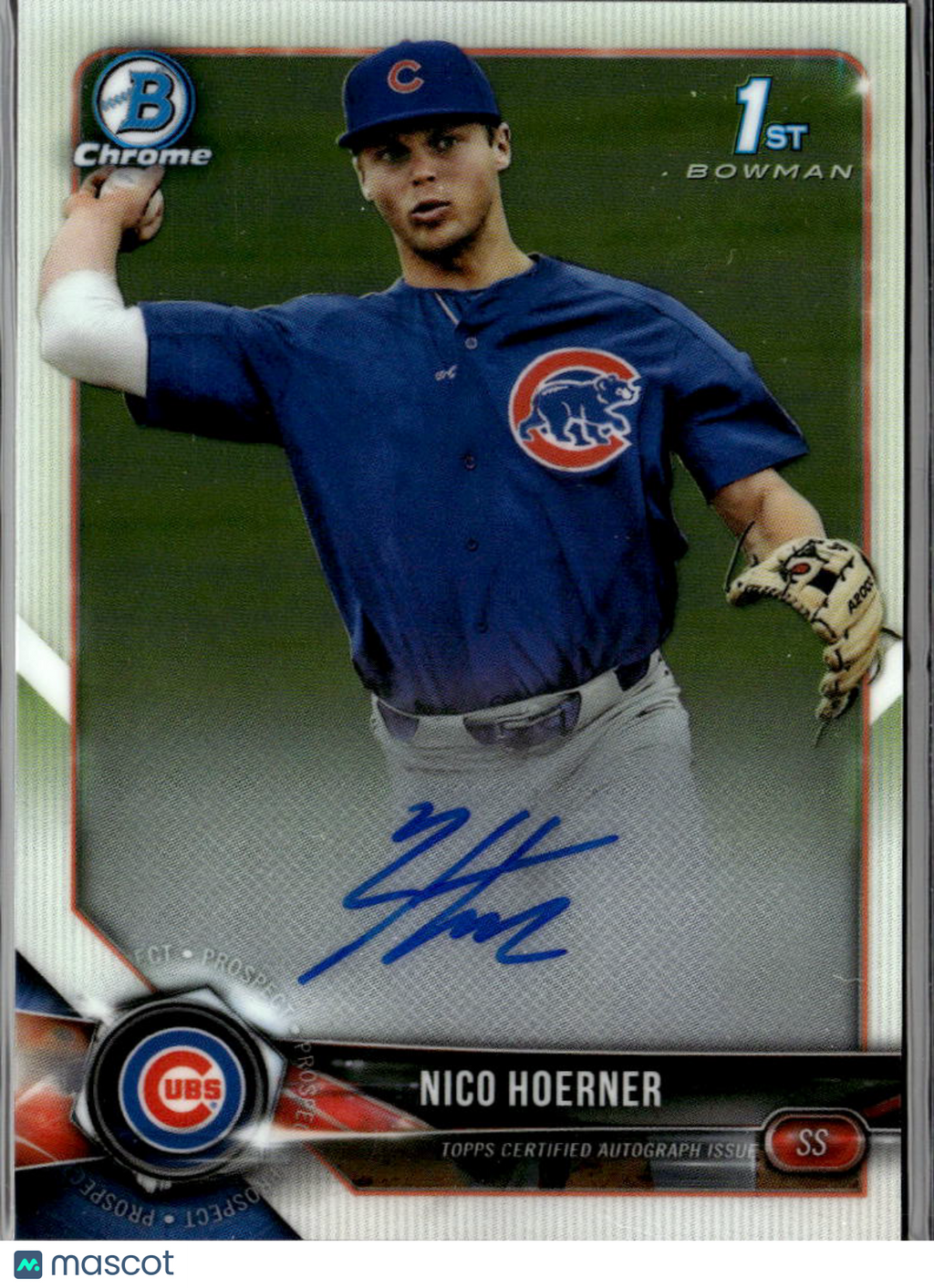 Nico Hoerner 2018 Bowman Chrome 1st Auto Autograph Chicago Cubs