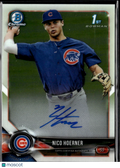 Nico Hoerner 2018 Bowman Chrome 1st Auto Autograph Chicago Cubs