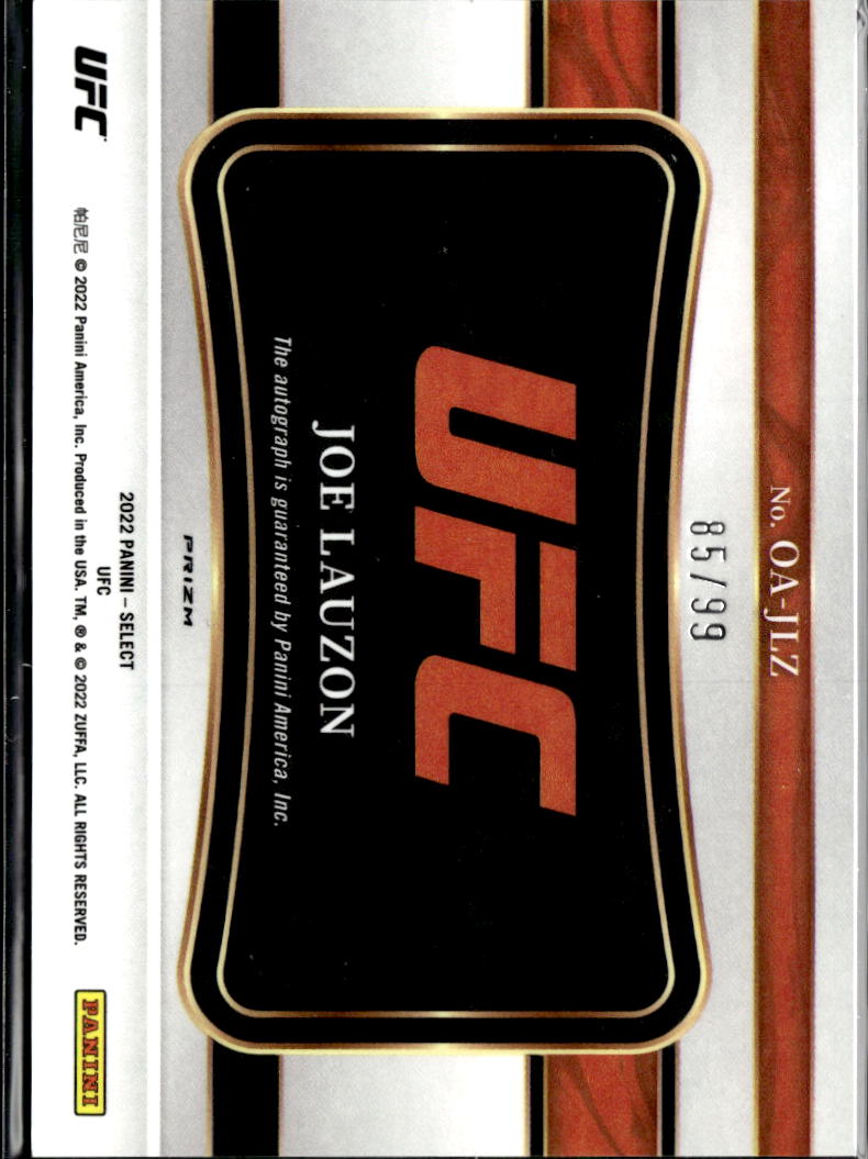Joe Lauzon 2022  Select Octagon Auto Autograph Red 85/99 UFC