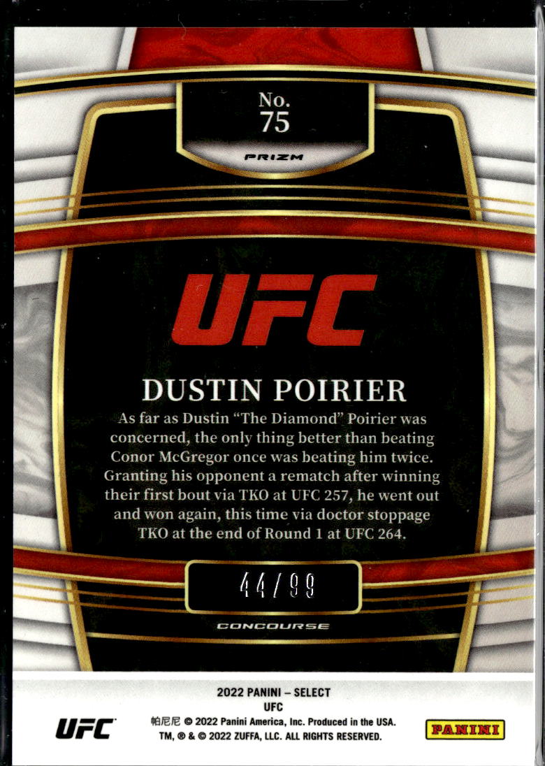 Dustin Poirier 2022 Select UFC Red Disco Prizm 44/99
