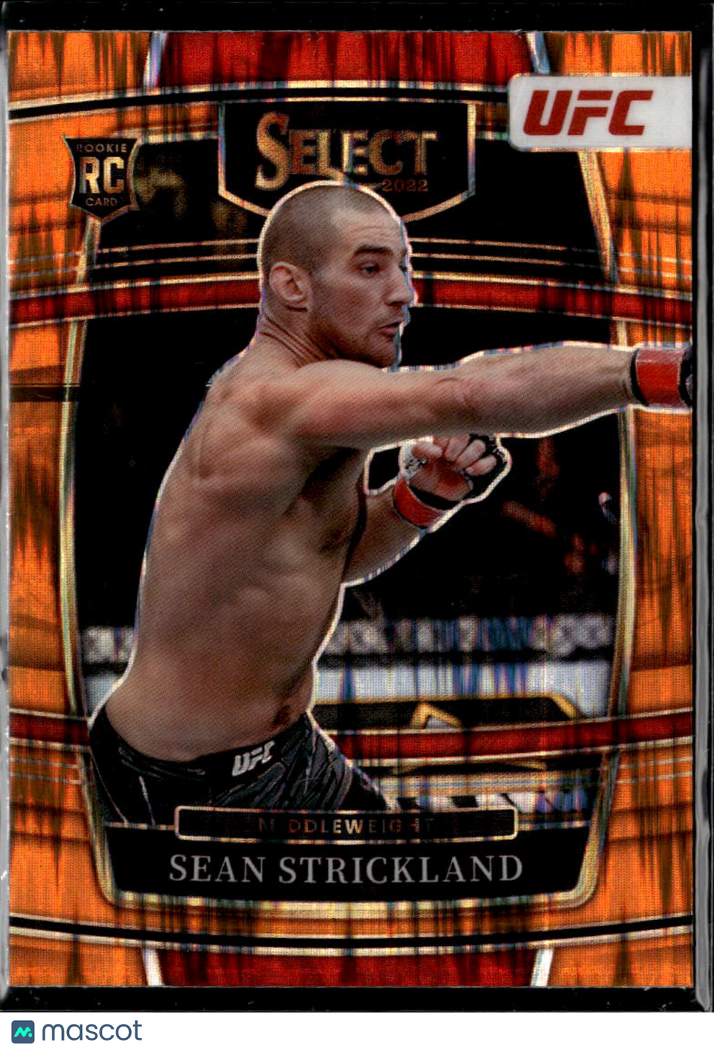 Sean Strickland 2022 Select UFC Concourse RC Rookie Orange Shock Prizm