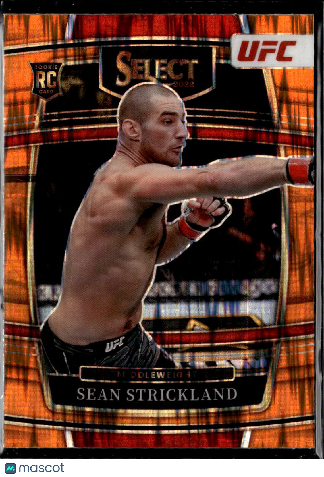 Sean Strickland 2022 Select UFC Concourse RC Rookie Orange Shock Prizm