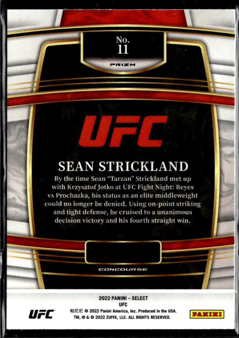 Sean Strickland 2022 Select UFC Concourse RC Rookie Orange Shock Prizm