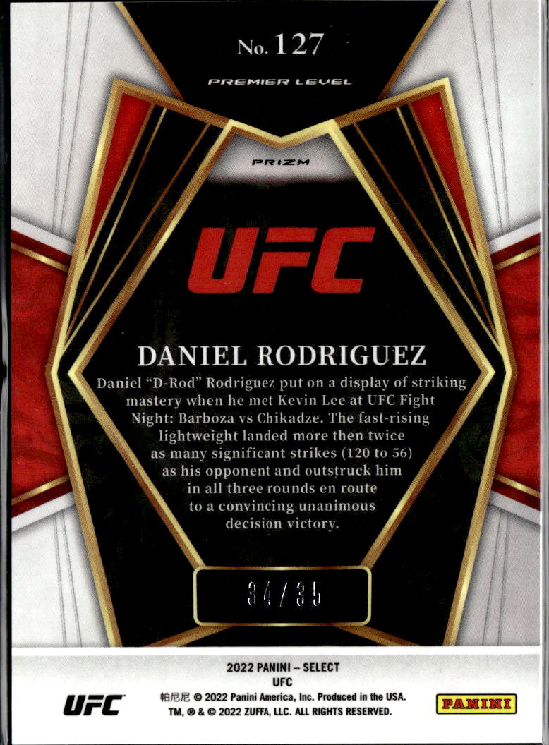 Daniel Rodriguez 2022 Select UFC RC Orange Prizm Rookie 34/35