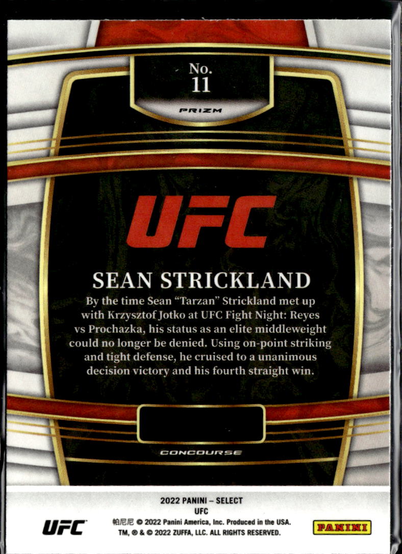 Sean Strickland 2022 Select Holo Blue Prizm Rookie RC UFC