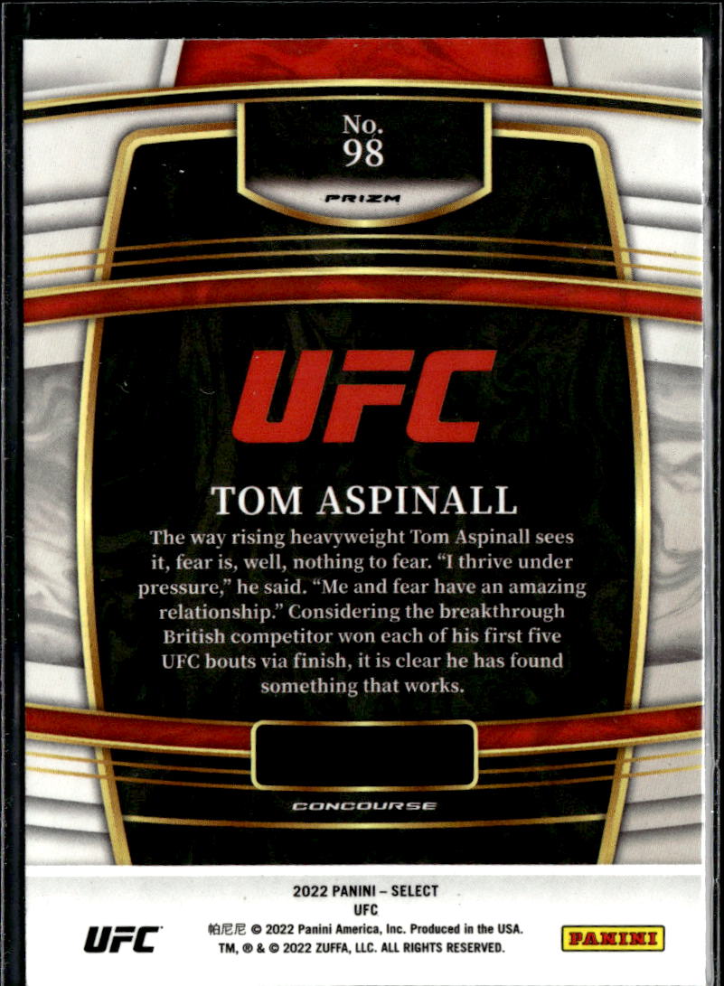 Tom Aspinall 2022 Select Disco Prizm Concourse Rookie RC UFC