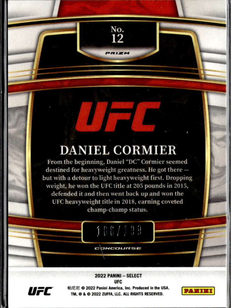 Daniel Cormier 2022 Select Concourse Light Blue Prizm UFC 168/199 Heavyweight