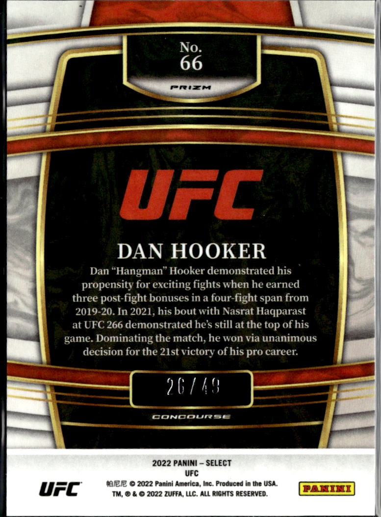 Dan Hooker 2022 Select UFC Concourse Teal White Pink Prizm 26/49