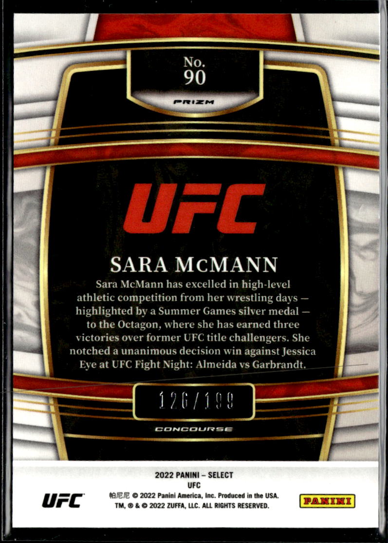 Sara McMann 2022 Select UFC Concourse Light Blue Prizm 126/199