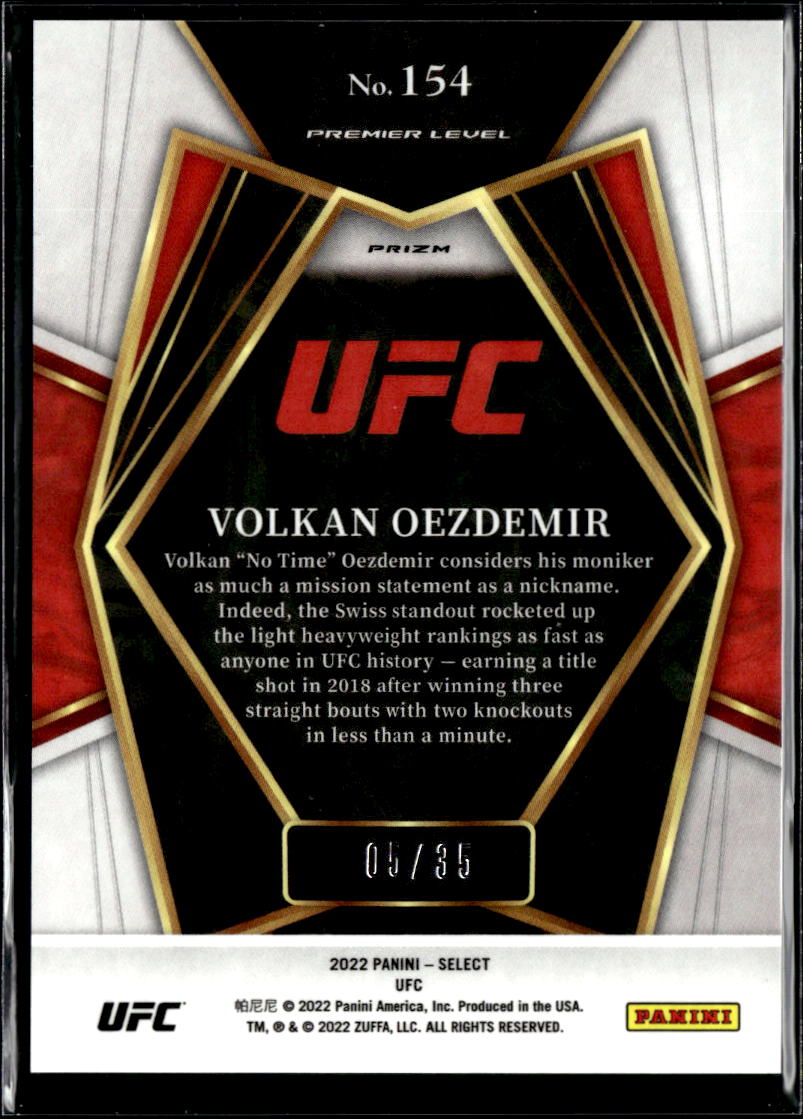 Volkan Oezdemir 2022 Select UFC Orange Prizm Premier Level 5/35