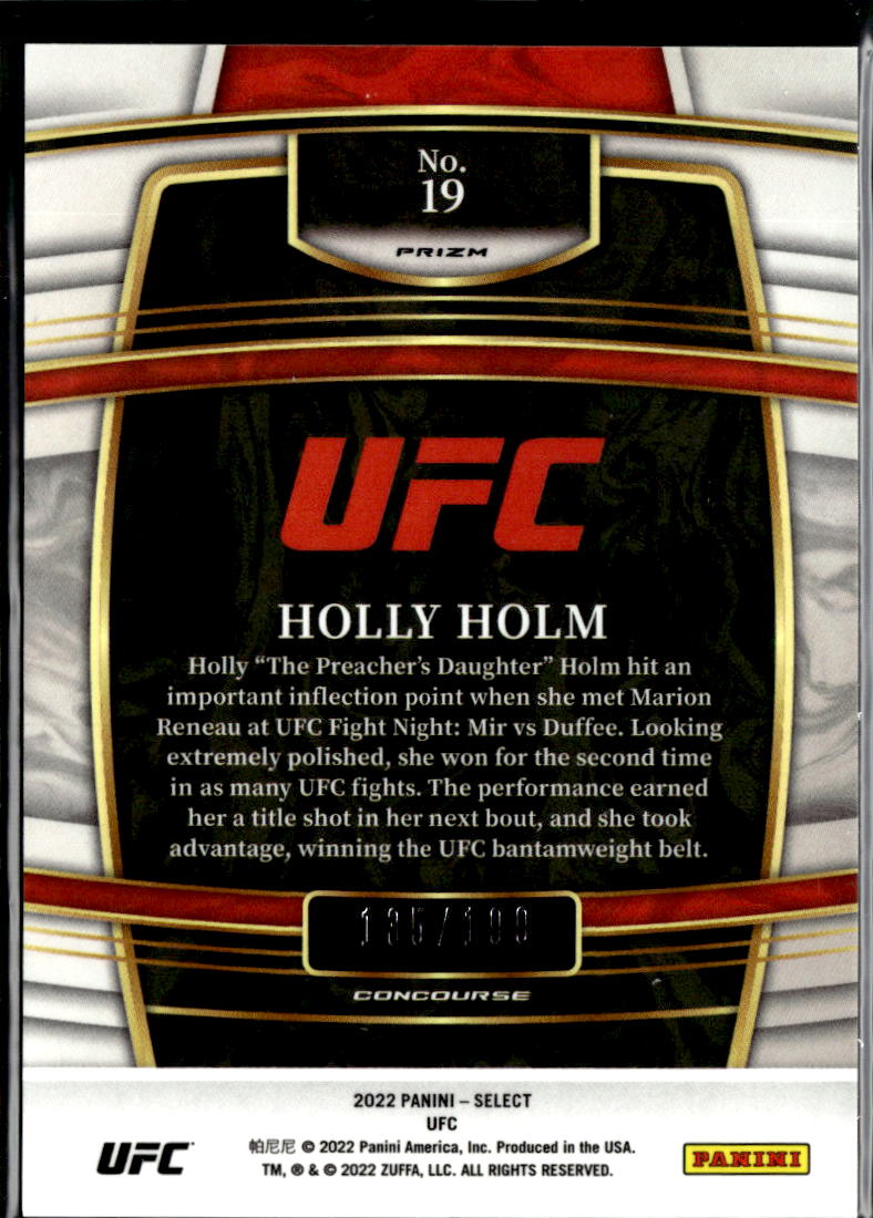 Holly Holm 2022 Select UFC Light Blue Prizm Prizm 135/199