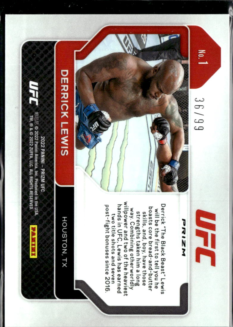 Derrick Lewis 2022 Prizm UFC Orange Prizm 36/99