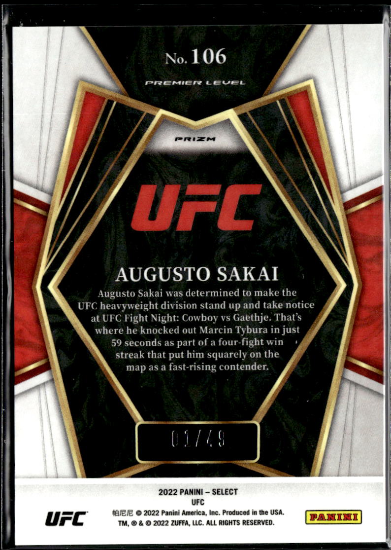 Augusto Sakai 2022 Select UFC Blue Disco Prizm 1/49