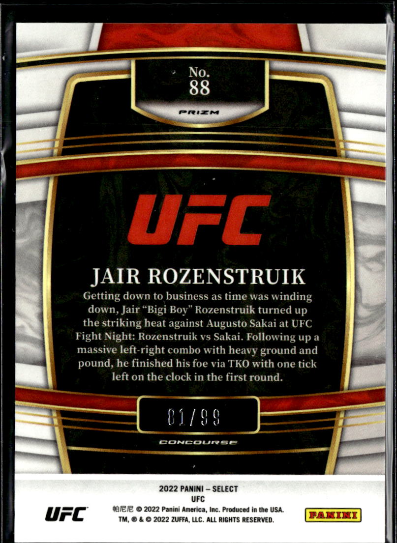 Jair Rozenstruik 2022 Select Concourse Red Prizm UFC 81/99 Heavyweight
