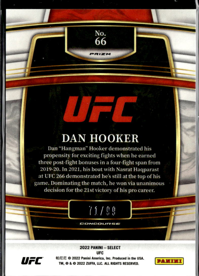 Dan Hooker 2022 Select UFC Concourse Red Prizm 71/99