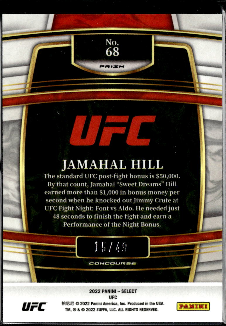 Jamahal Hill 2022 Select UFC Blue Disco Prizm 15/49