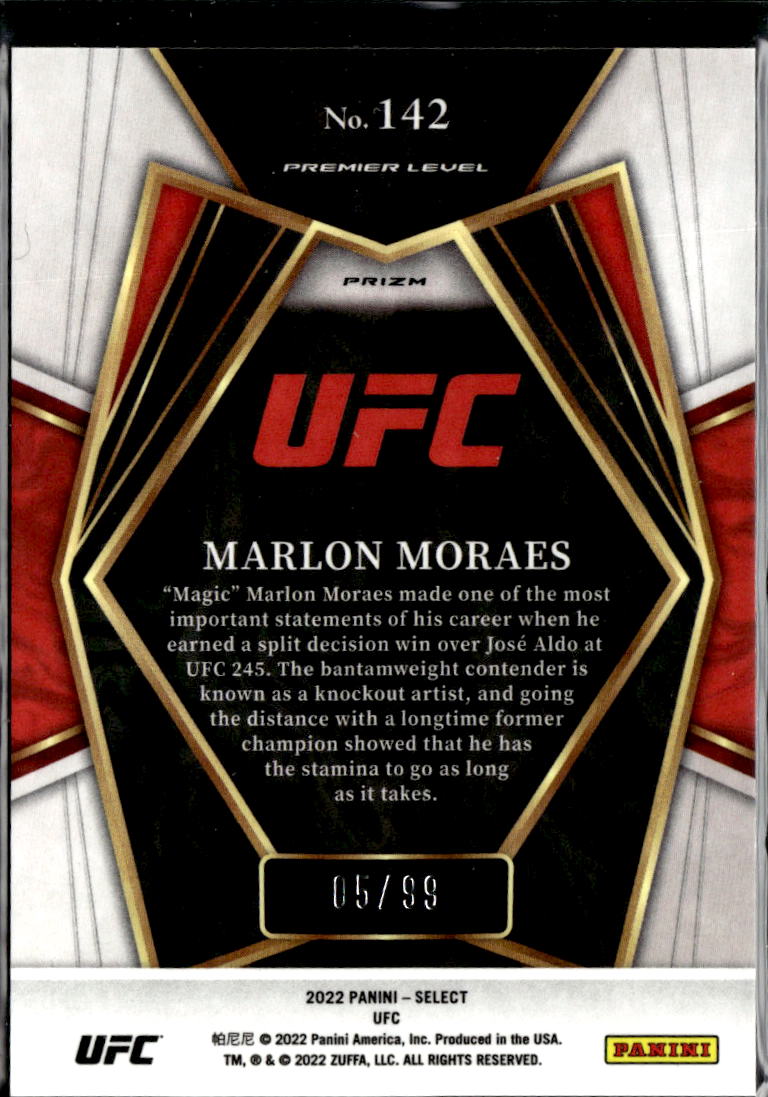 Marlon Moraes 2022 Panini Select Red Disco Prizm 5/99