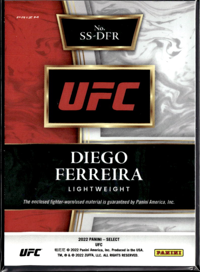 Diego Ferreira 2022 Select Prizm UFC Fighter Worn Patch