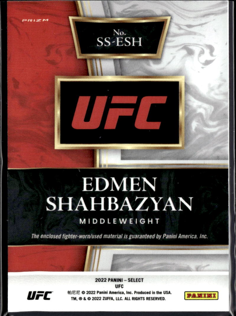 Edmen Shahbazyan 2022 Panini Select UFC Fighter Worn Patch