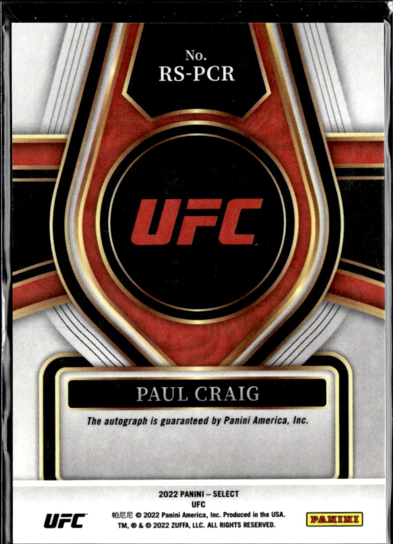 Paul Craig 2022 Panini Select UFC Auto Autograph Rookie RC