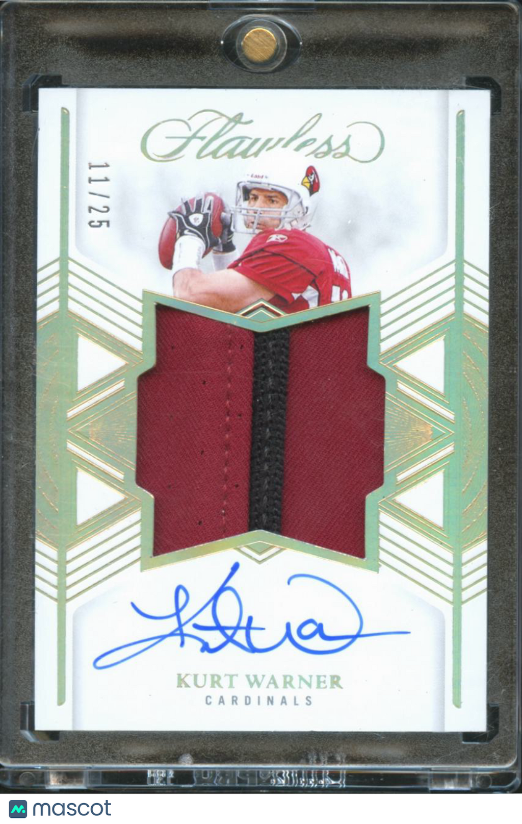 Kurt Warner 2025 Flawless Star Auto Autograph Patch 11/25 Arizona Cardinals