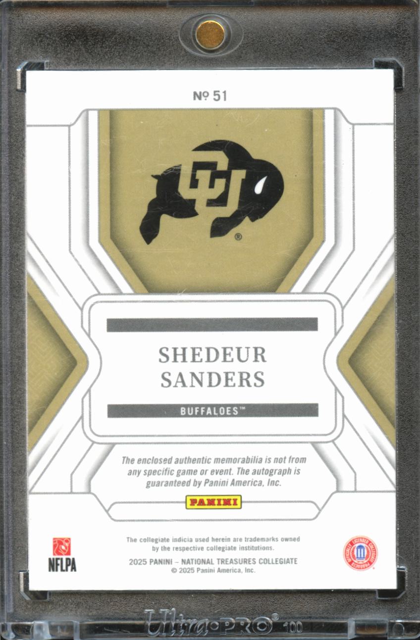 Shedeur Sanders 2025 National Treasures Auto Autograph Patch RC 46/99 Colorado