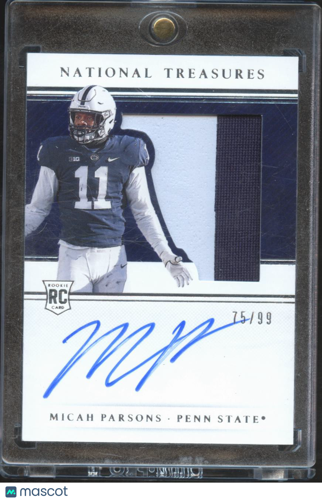 Micah Parsons 2021 National Treasures Auto Autograph Patch RC Penn State 75/99
