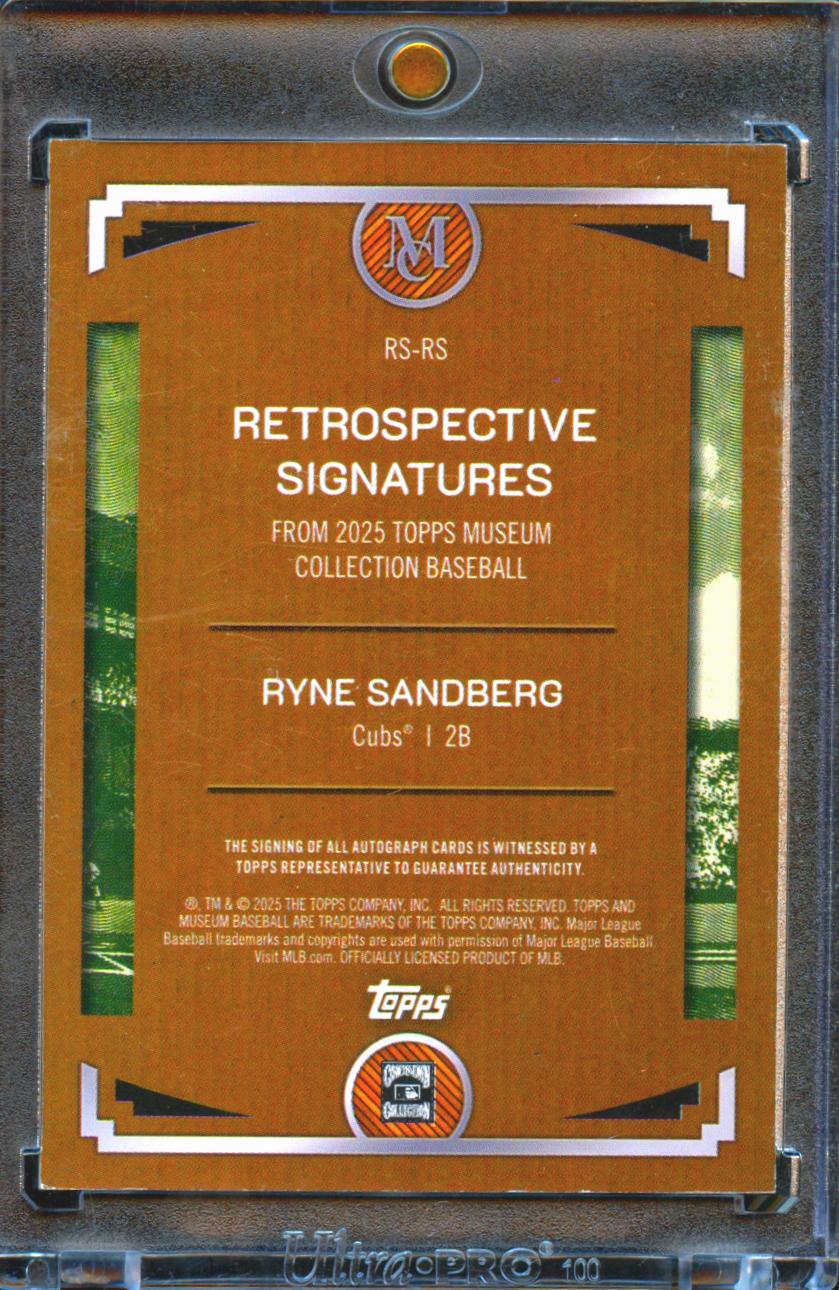 Ryne Sandberg 2025 Topps Museum Collection Auto Autograph 9/99 Chicago Cubs