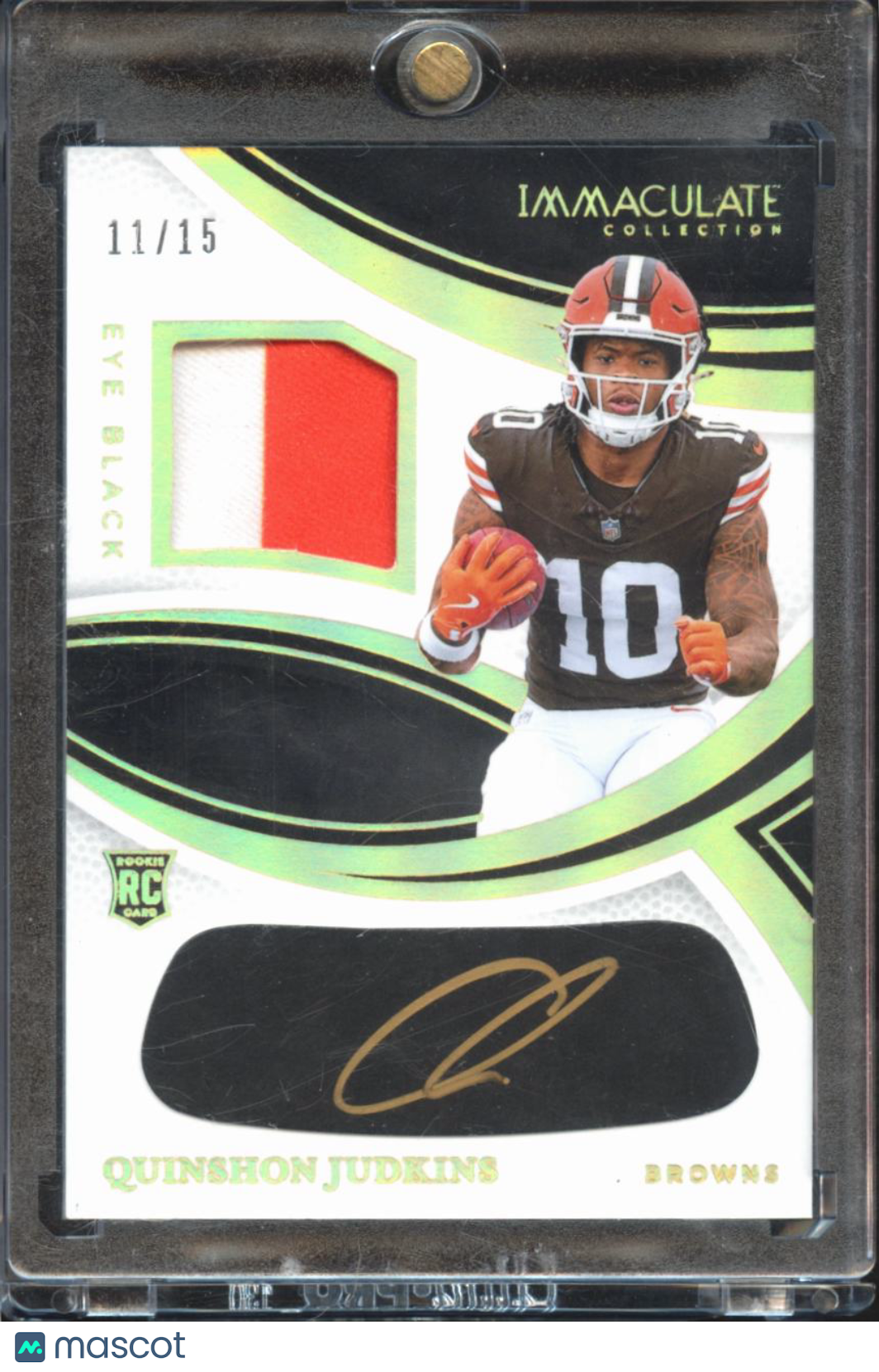 Quinshon Judkins 2025 Immaculate Auto Autograph Patch RC 11/15 Cleveland Browns
