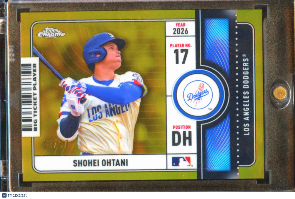 Shohei Ohtani 2026 Topps Chrome Big Ticket GOLD Refractor 1/50 LA Dodgers