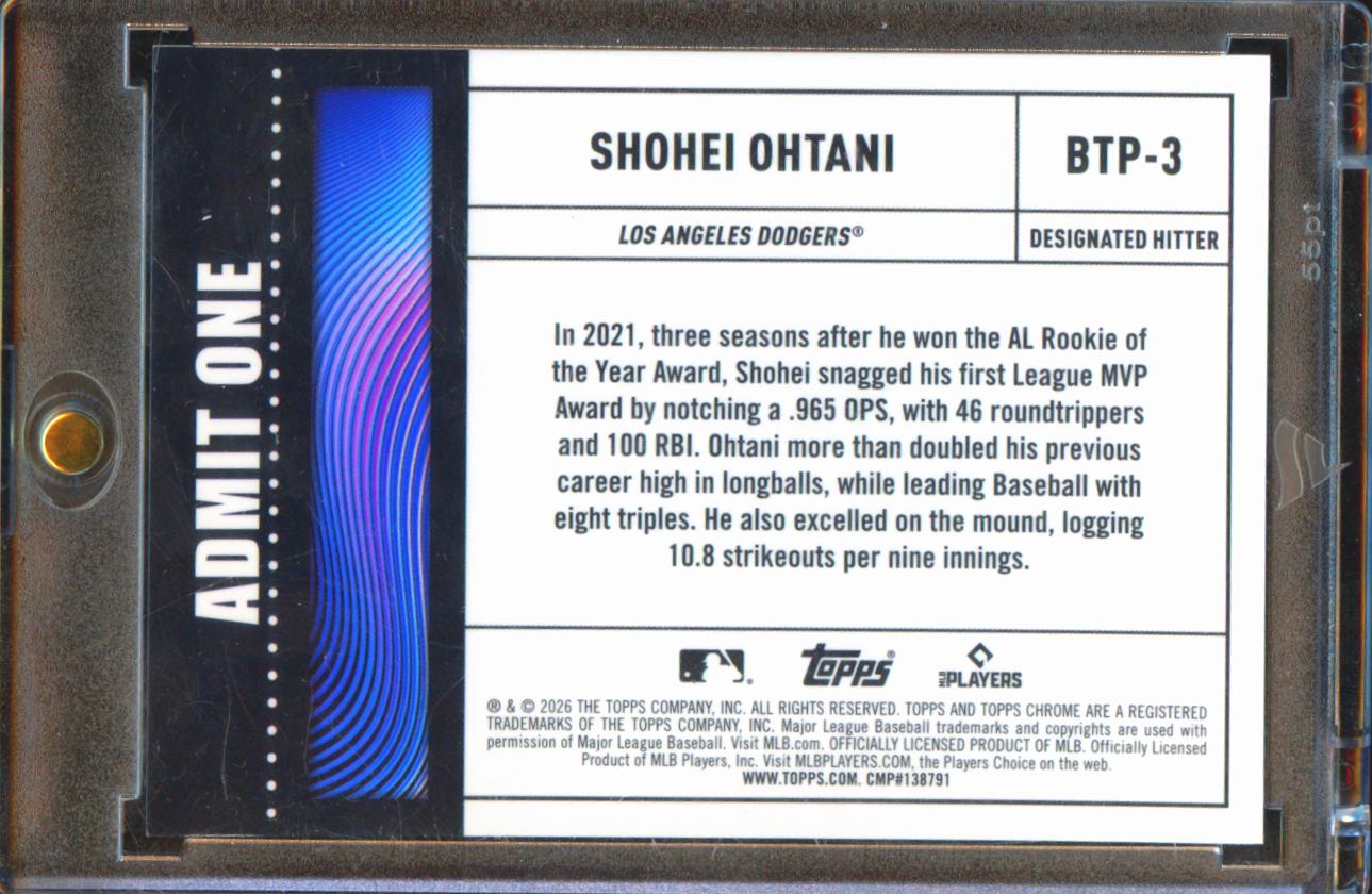 Shohei Ohtani 2026 Topps Chrome Big Ticket GOLD Refractor 1/50 LA Dodgers