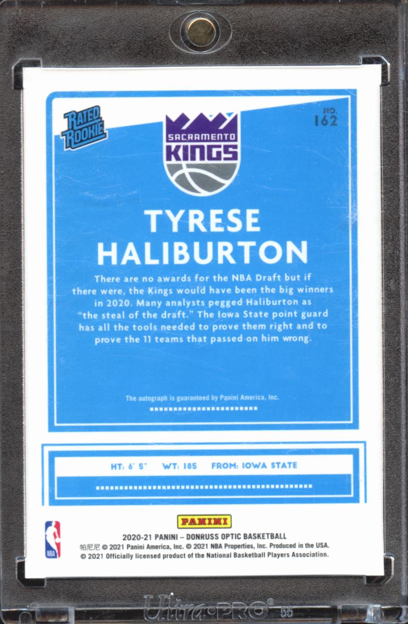Tyrese Haliburton 2020-21 Optic Rated Rookie Auto Autograph RC Sacramento Kings